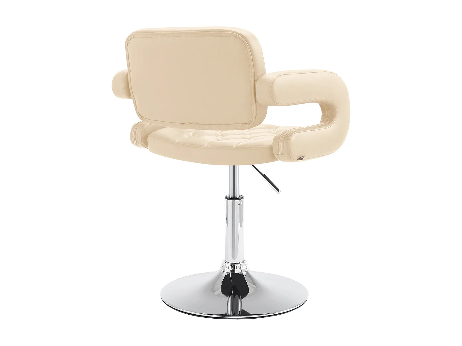 Fauteuil pivotant - Similicuir & Métal chromé - Crème - Dublin