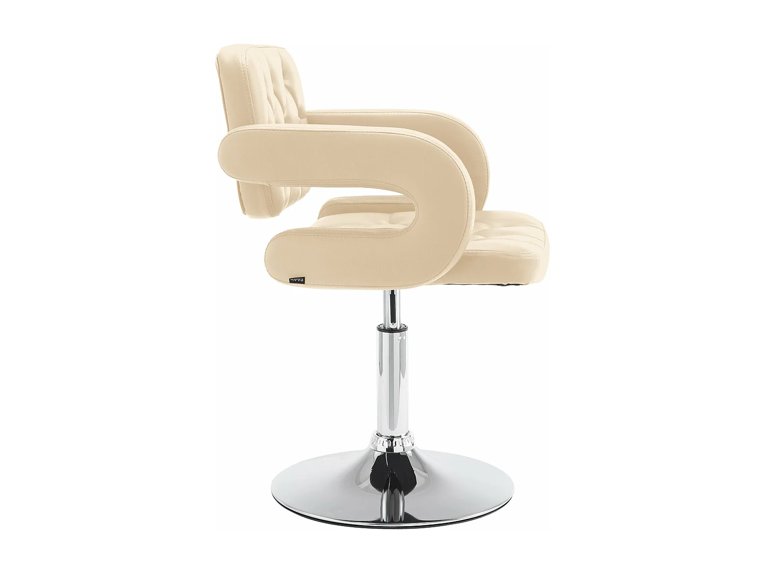 Fauteuil pivotant - Similicuir & Métal chromé - Crème - Dublin