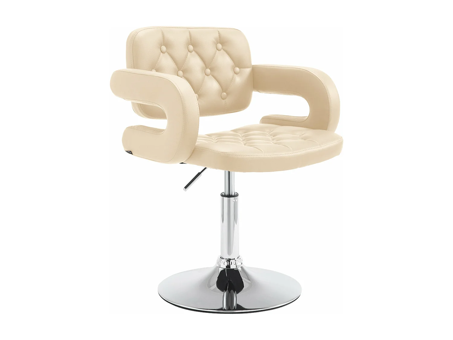 Draaibare fauteuil - Kunstleer & Metaal in chroomoptiek - creme - Dublin