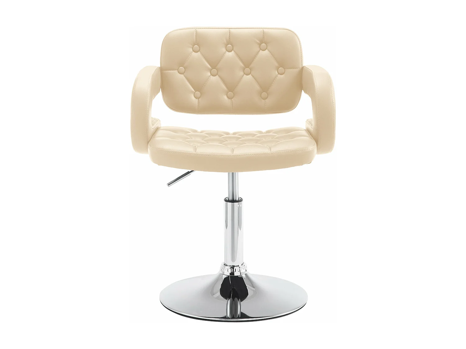 Draaibare fauteuil - Kunstleer & Metaal in chroomoptiek - creme - Dublin