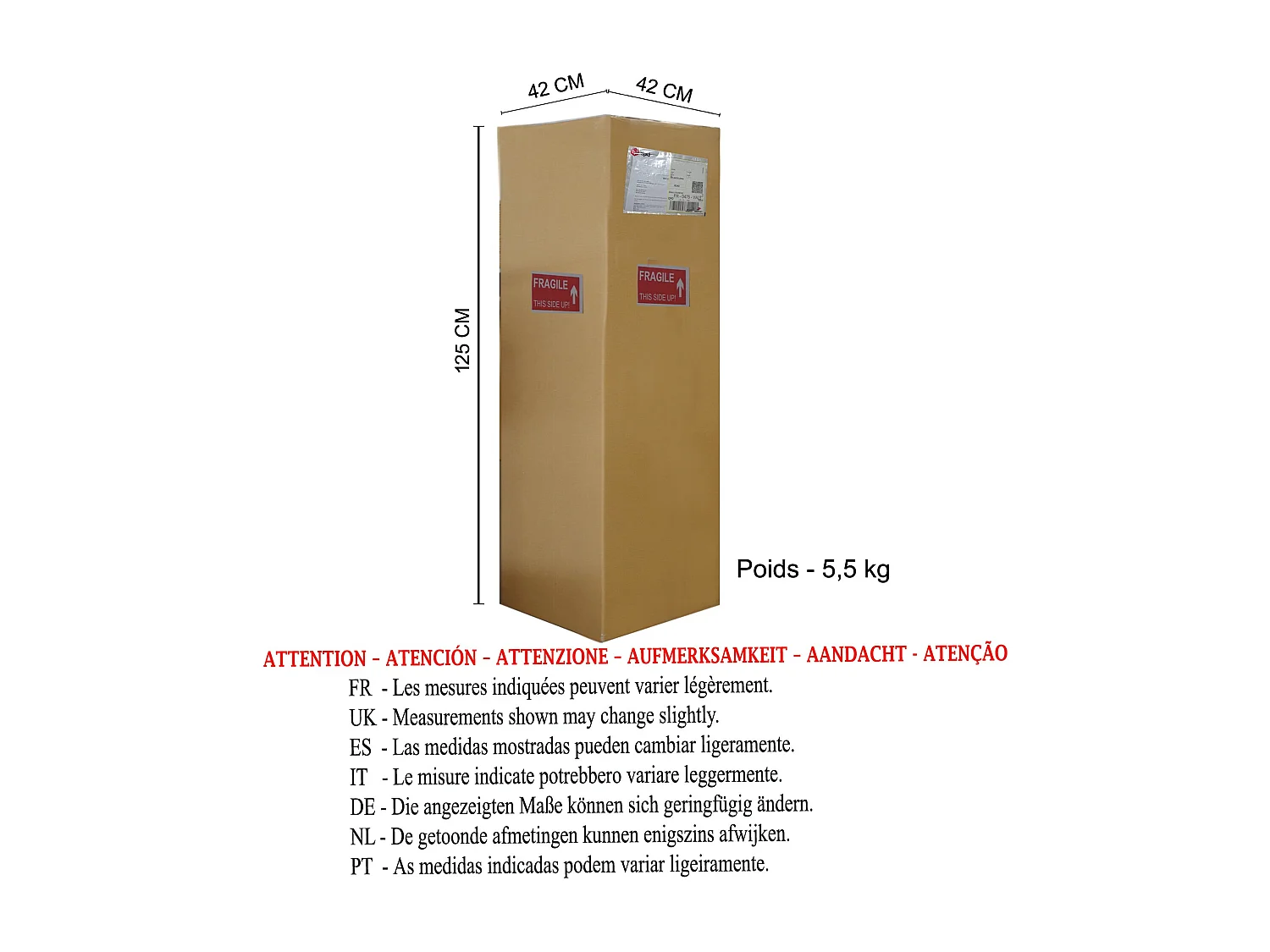 Candeeiro de Pé TOSEL HOD B tecido certo taupe D40 x  H156  cm