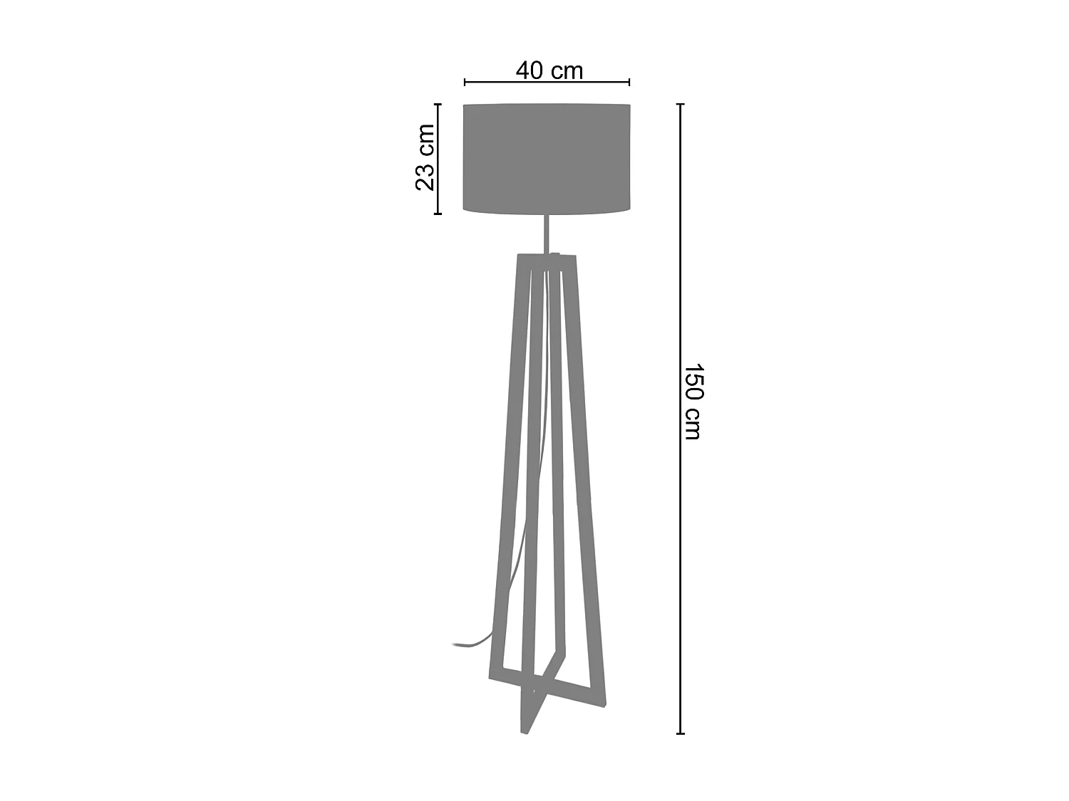 Lampadaire TOSEL ,bois,Blanc   ,H150xD40xP40cm