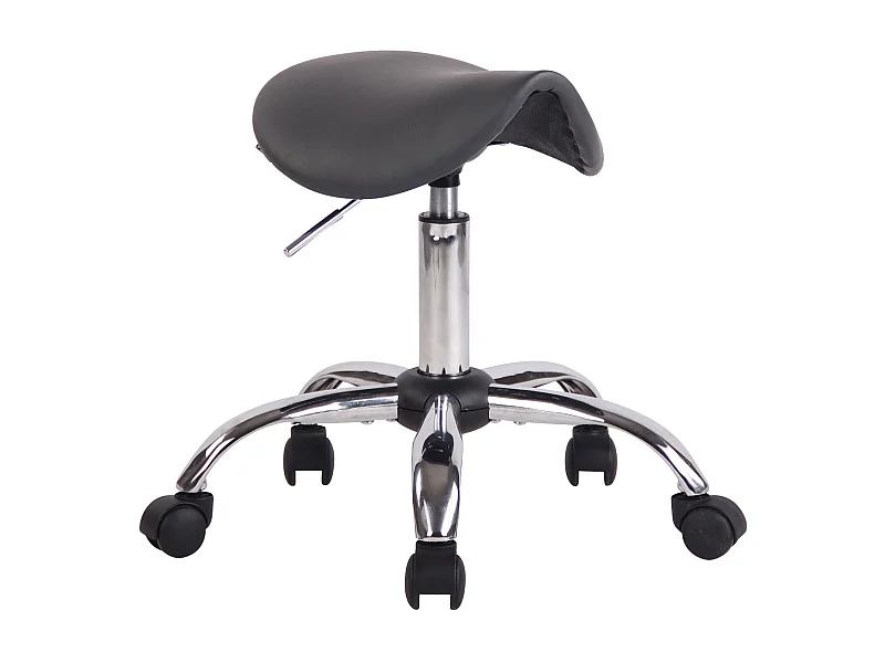 Sitzhocker - Kunstleder & Metall in Chromoptik - grau - Augsburg