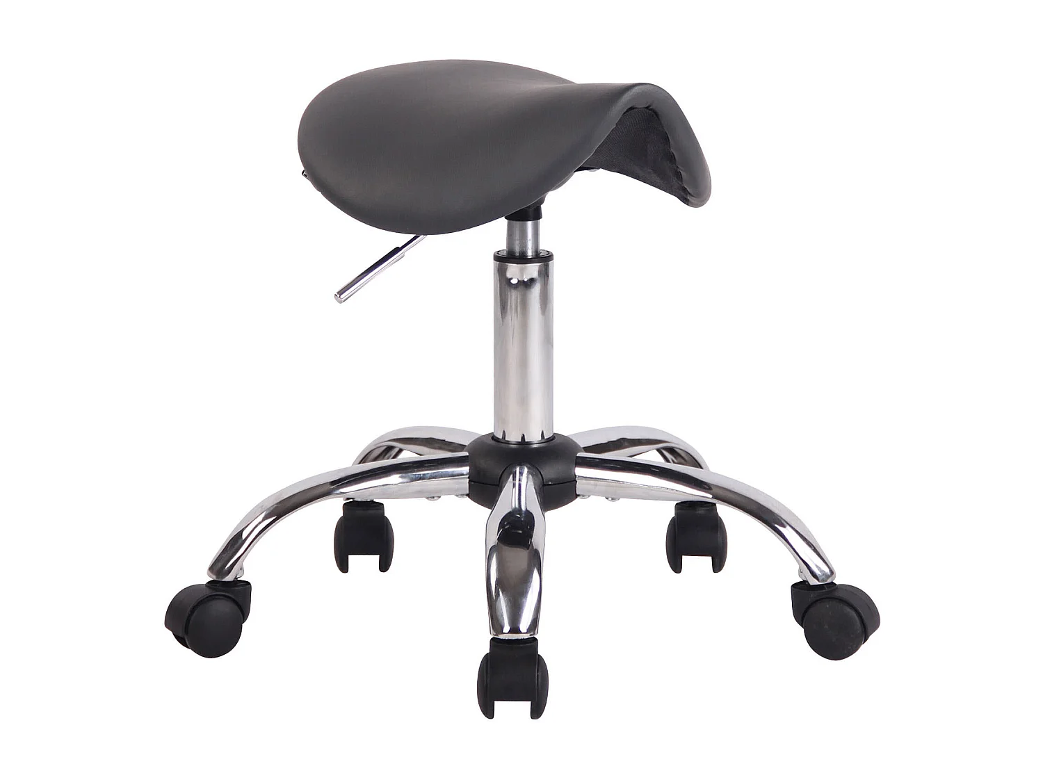 Sitzhocker - Kunstleder & Metall in Chromoptik - grau - Augsburg