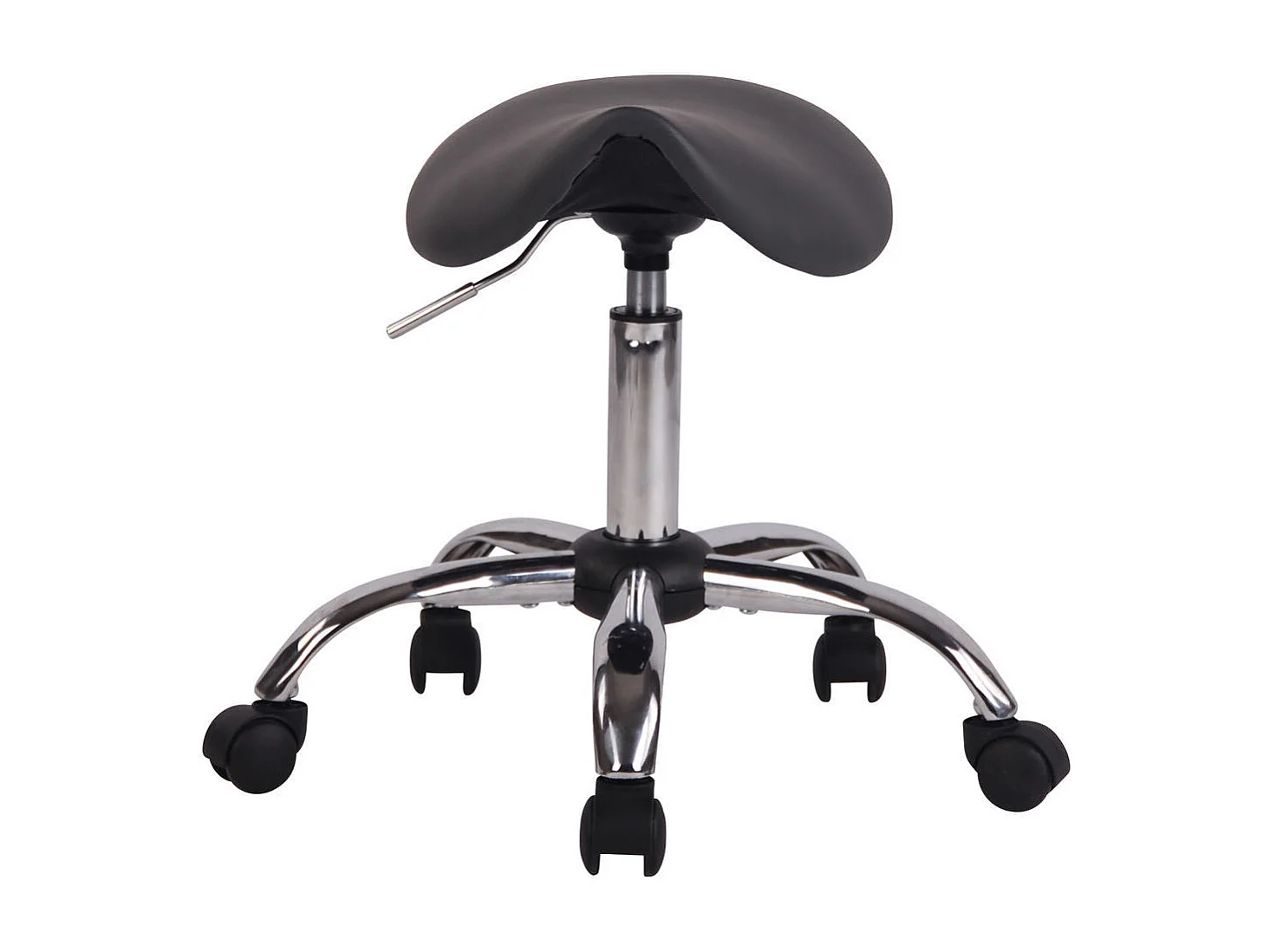 Sitzhocker - Kunstleder & Metall in Chromoptik - grau - Augsburg