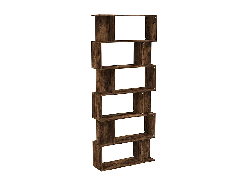 Bibliothèque-Cloison Chêne fumé 80x24x192 Bois d'ingénierie