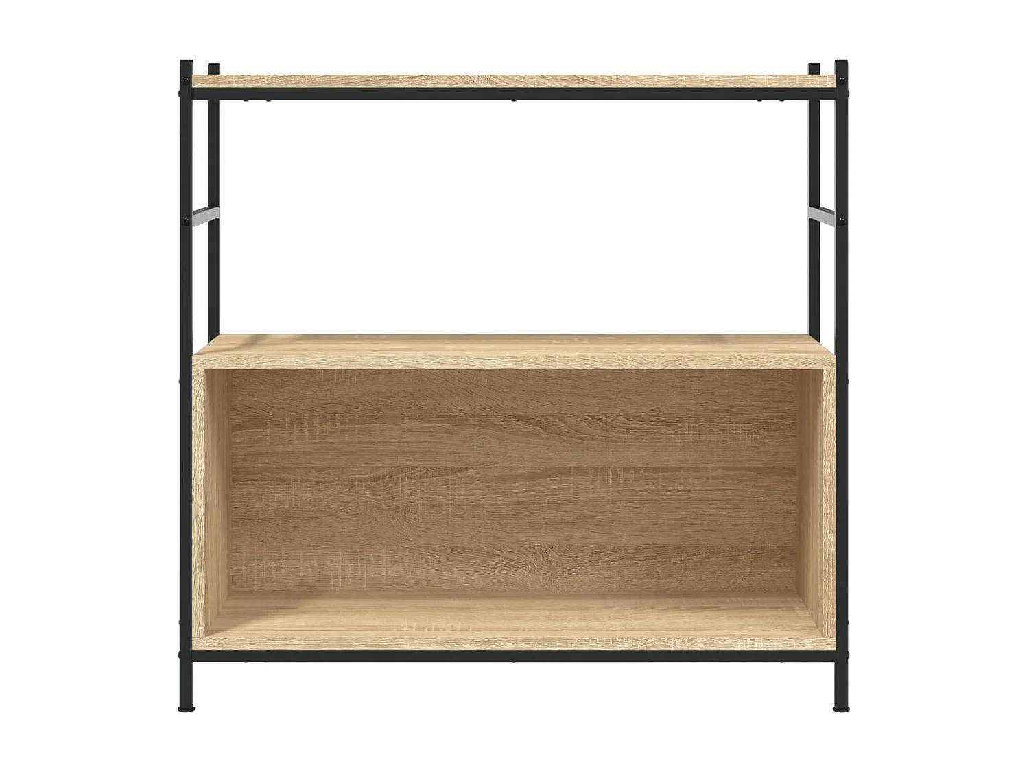 Bibliothèque chêne sonoma 80x30x78,5 bois d'ingénierie et fer