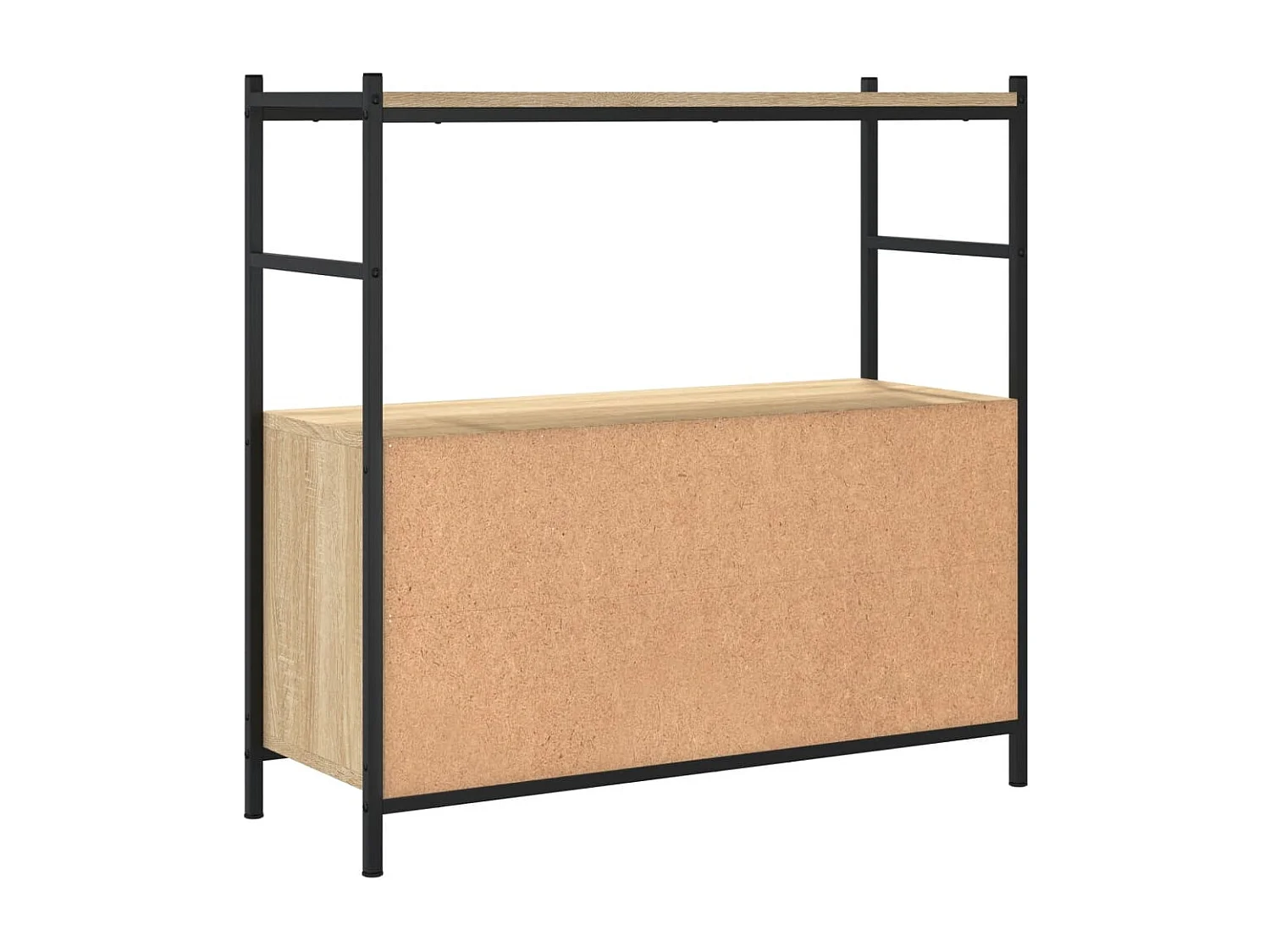 Bibliothèque chêne sonoma 80x30x78,5 bois d'ingénierie et fer