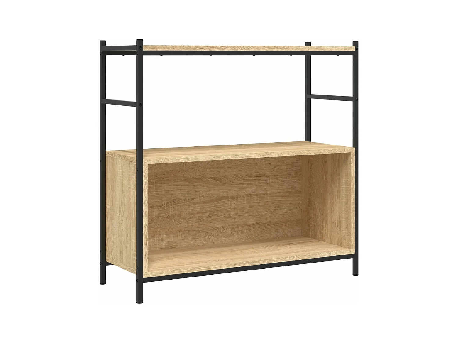 Bibliothèque chêne sonoma 80x30x78,5 bois d'ingénierie et fer