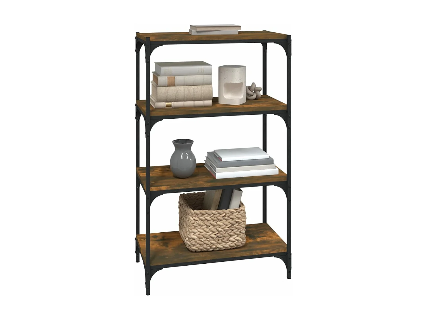 Bibliothèque Chêne fumé 60x33x100 Bois d'ingénierie