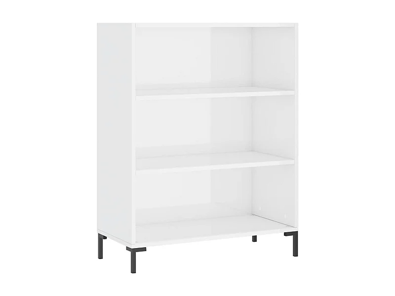 Bibliothèque blanc brillant 69,5x32,5x90 bois d'ingénierie