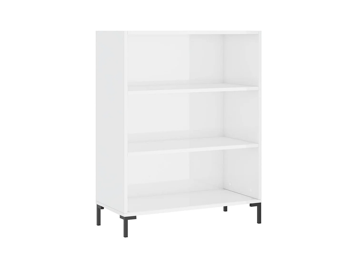 Bibliothèque blanc brillant 69,5x32,5x90 bois d'ingénierie