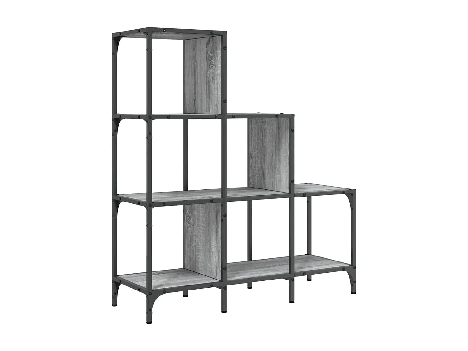 Bibliothèque sonoma gris 92x30x102 bois ingénierie et métal