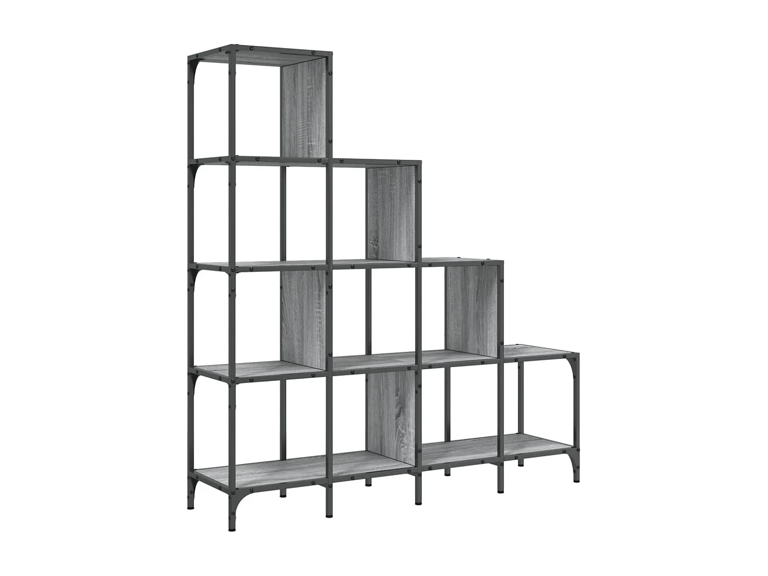 Bibliothèque sonoma gris 122x30x132 bois ingénierie et métal