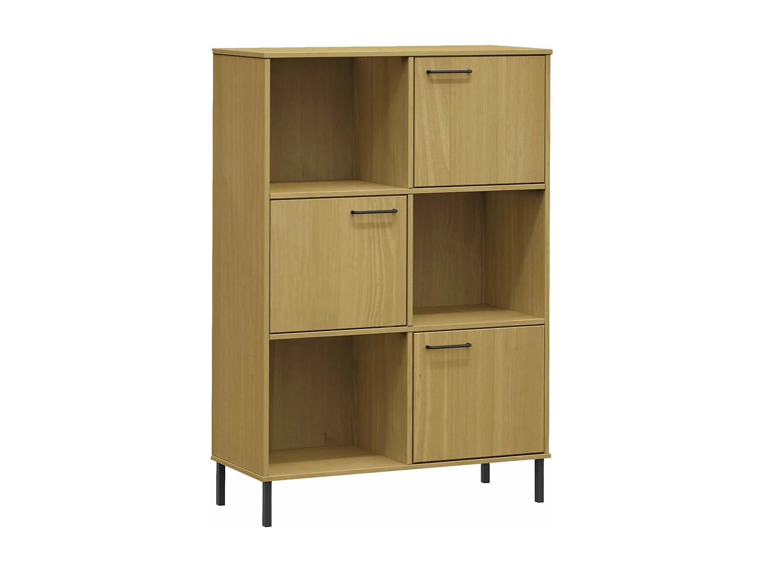 Bibliothèque avec pieds en métal Marron 90x35x128,5 Bois OSLO