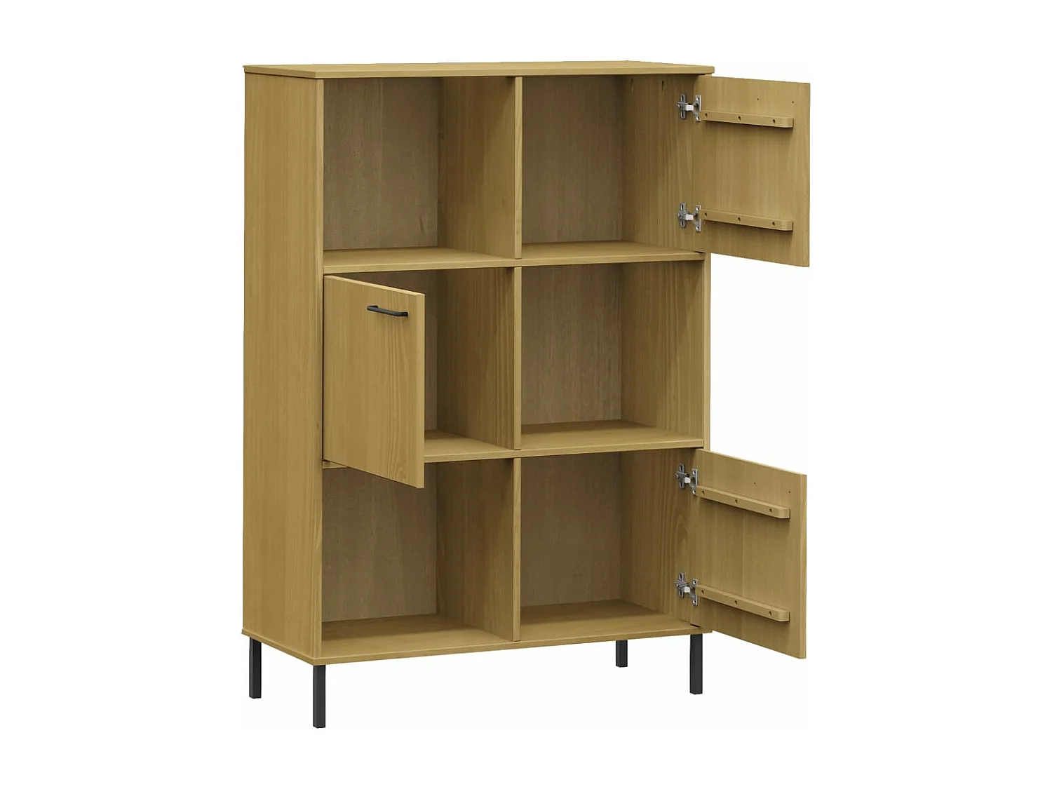 Bibliothèque avec pieds en métal Marron 90x35x128,5 Bois OSLO