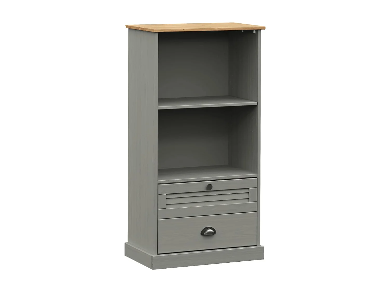 Bibliothèque VIGO gris 60x35x114,5 bois massif de pin