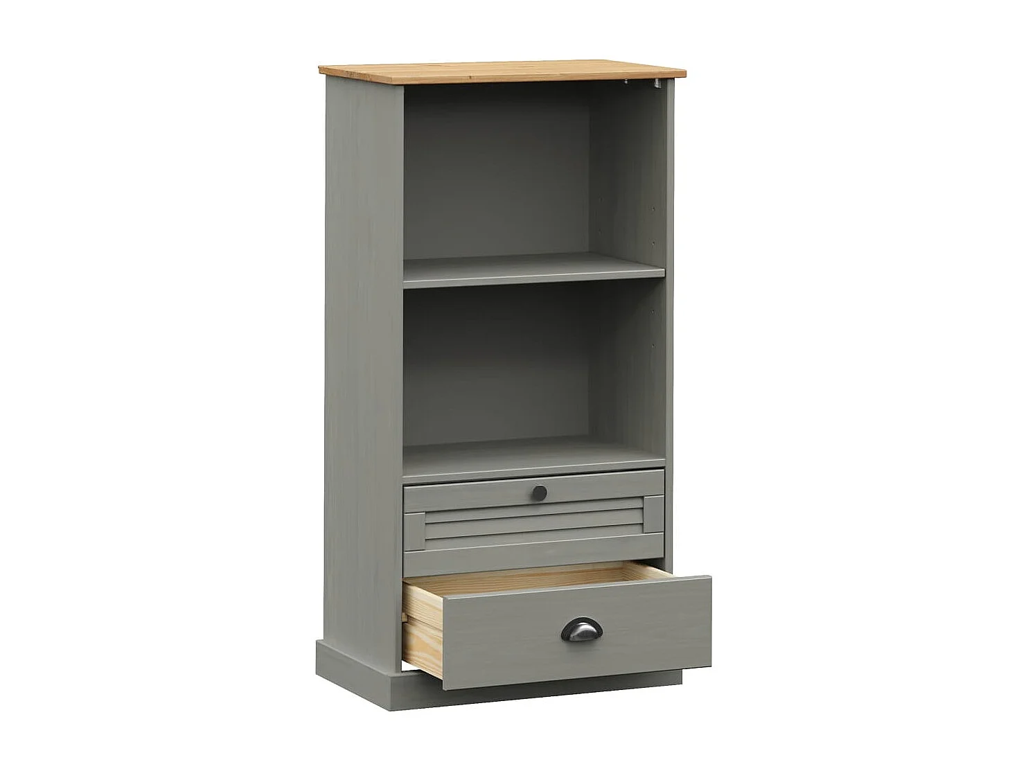 Bibliothèque VIGO gris 60x35x114,5 bois massif de pin