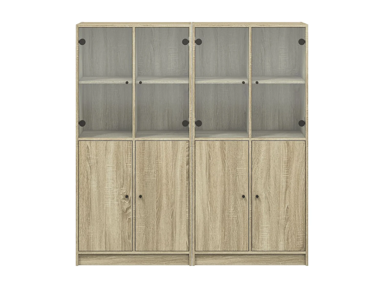 Bibliothèque avec portes chêne sonoma 136x37x142