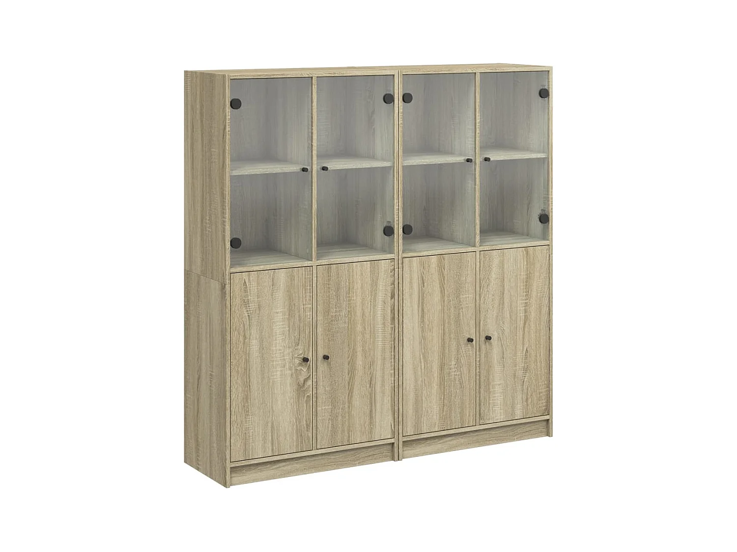 Bibliothèque avec portes chêne sonoma 136x37x142