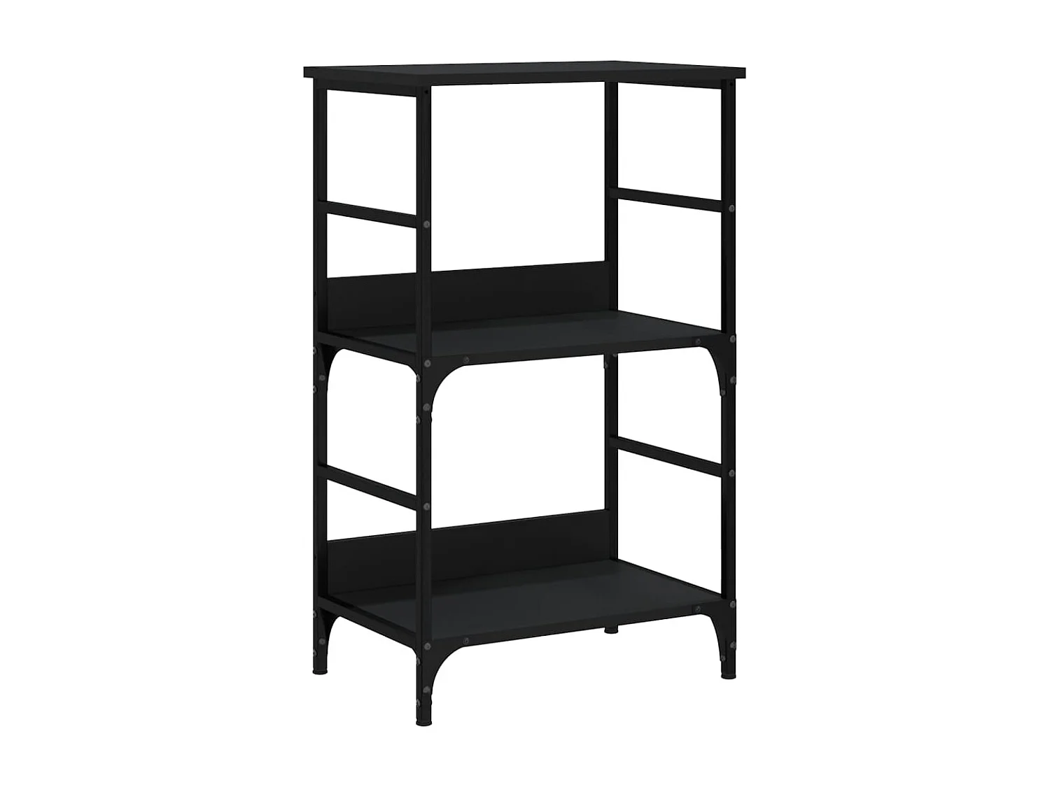 Petite étagère bibliothèque bois et métal Kano 50cm - Style industriel-Noir