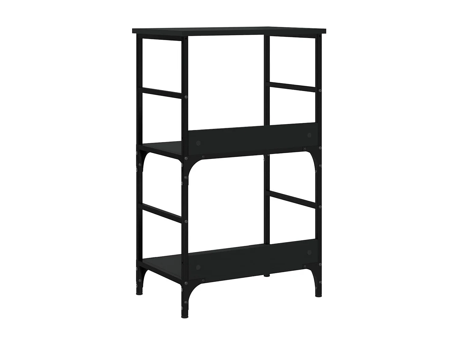 Petite étagère bibliothèque bois et métal Kano 50cm - Style industriel-Noir