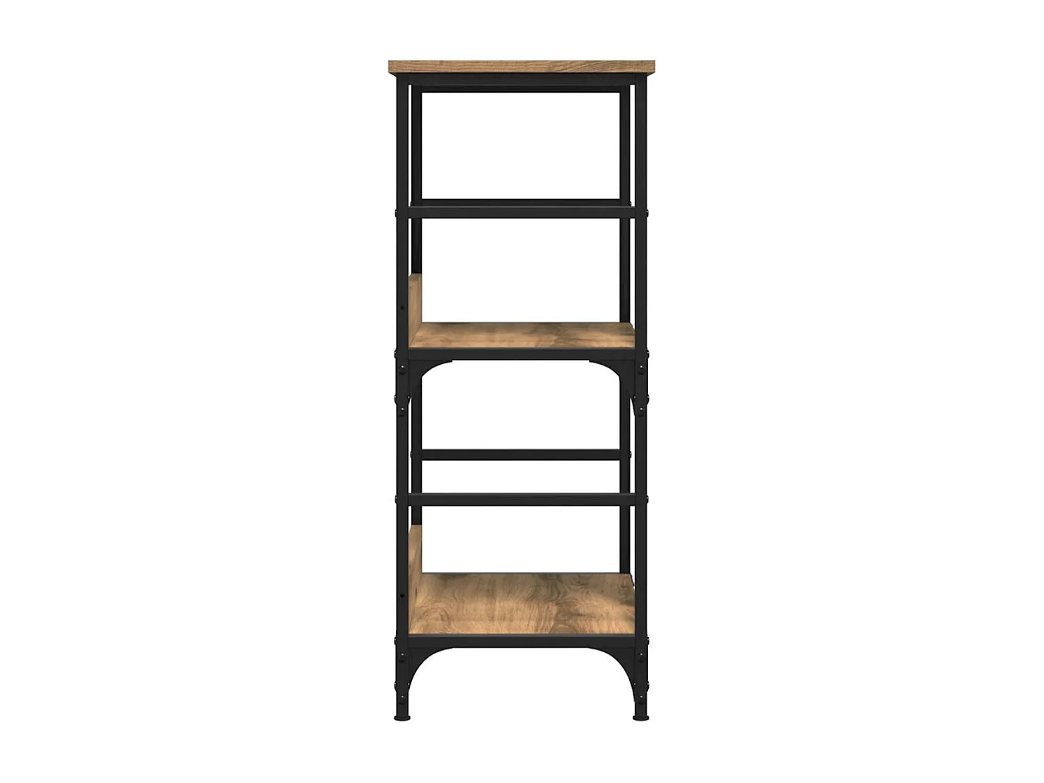 Petite étagère bibliothèque bois et métal Kano 50cm - Style industriel-Noir