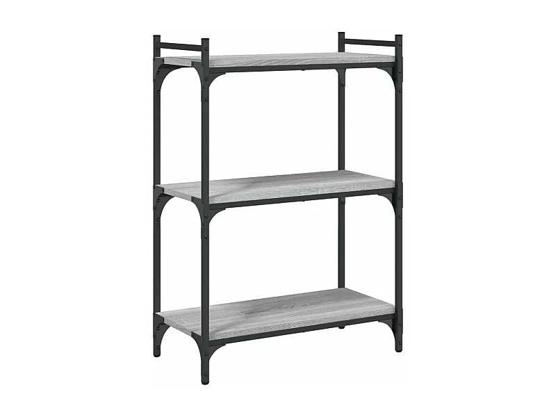 Bibliothèque 3 niveaux sonoma gris 60x30x86 bois d'ingénierie