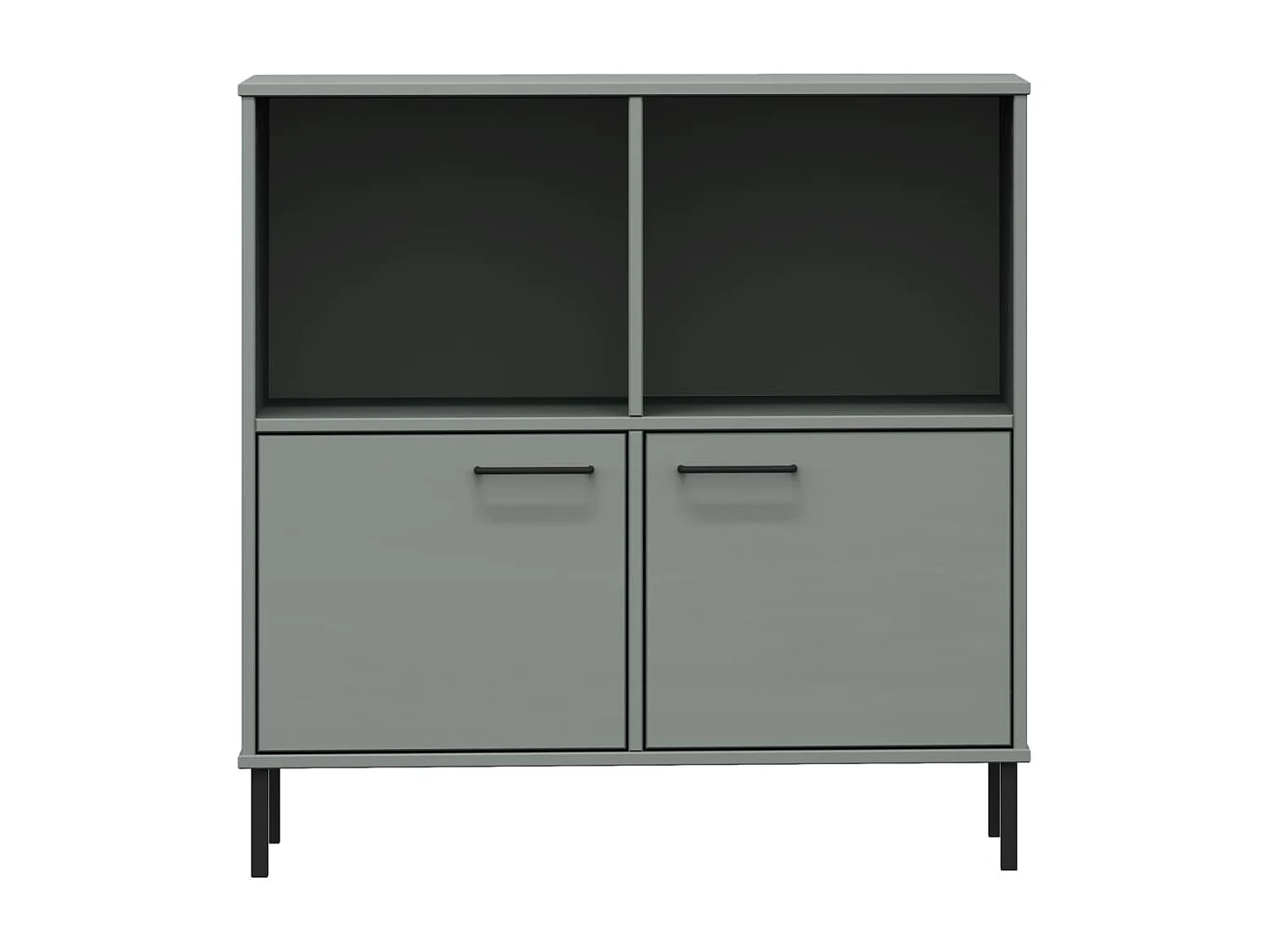 Bibliothèque avec pieds en métal Gris 90x35x90,5 Bois OSLO