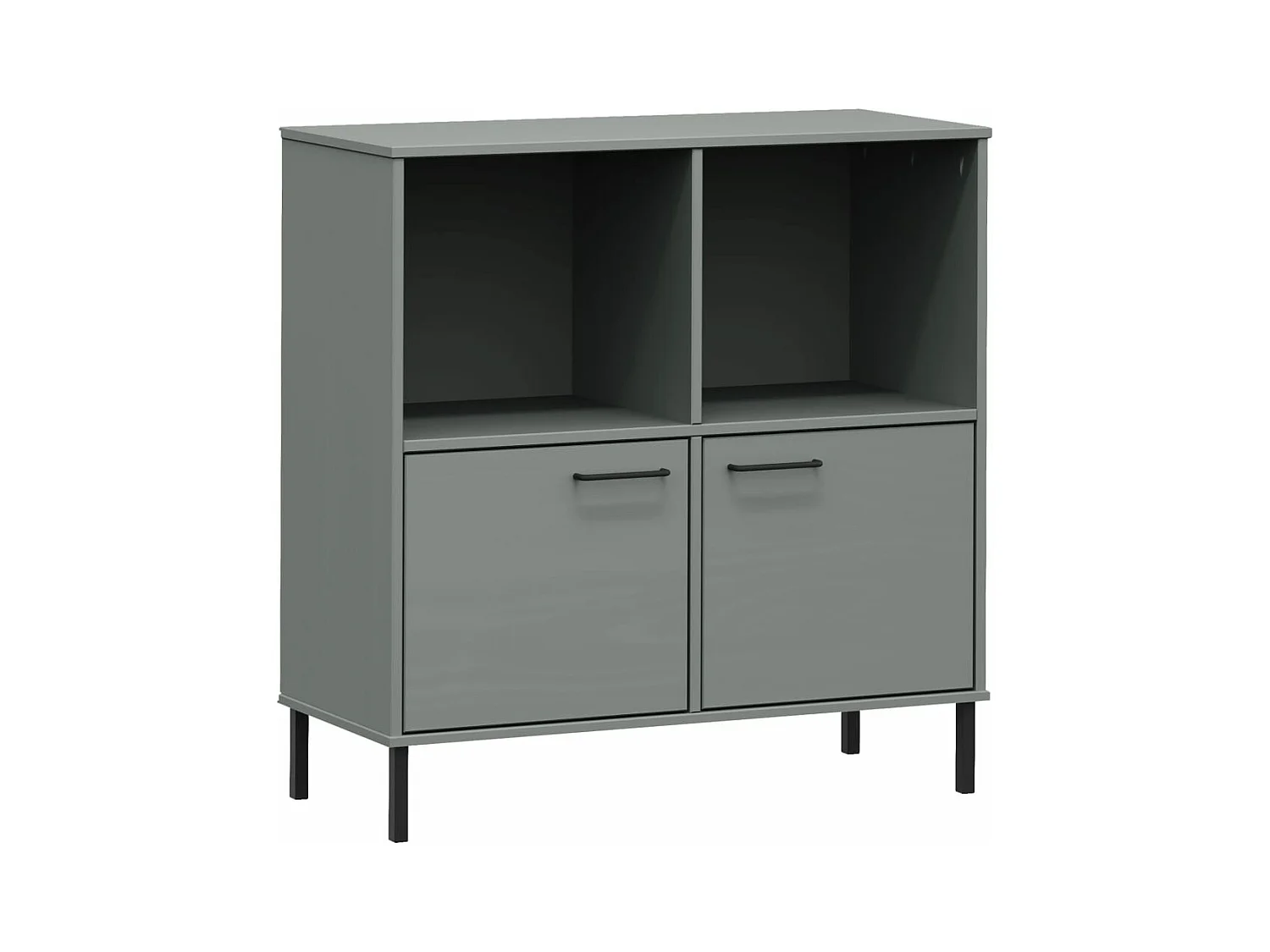 Bibliothèque avec pieds en métal Gris 90x35x90,5 Bois OSLO
