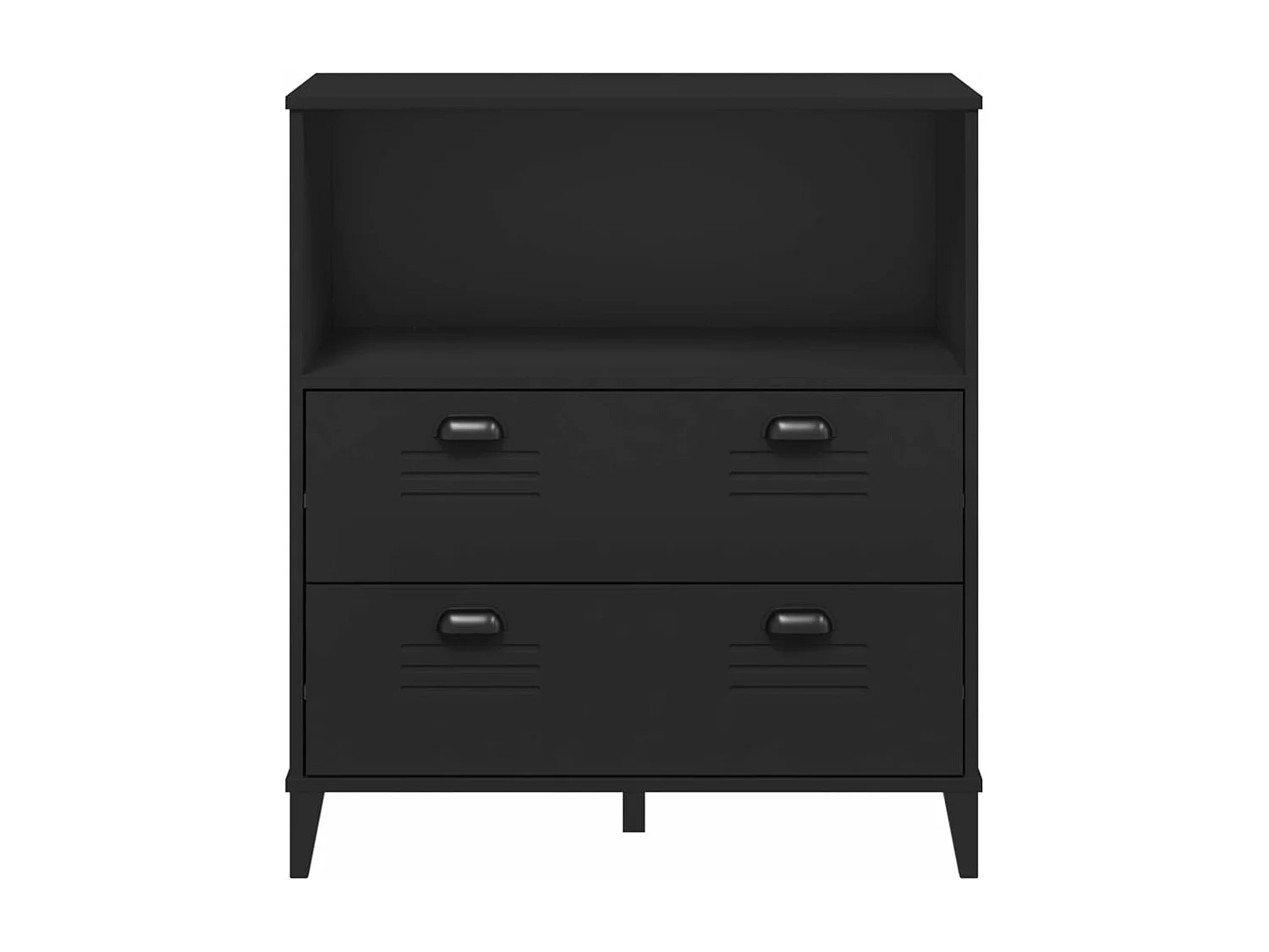 Bibliothèque VIKEN noir 80x40x90 bois massif de pin