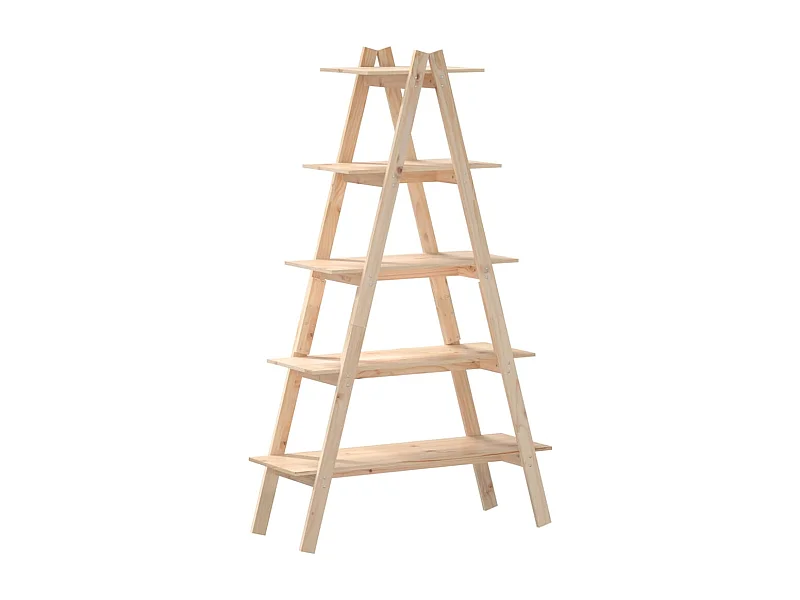 Étagère 5 niveaux en forme de A 110x40x180,5 bois pin massif