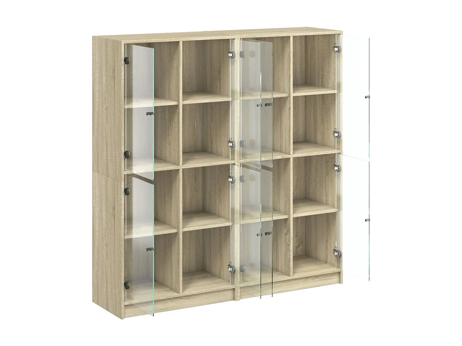 Bibliothèque avec portes chêne sonoma 136x37x142