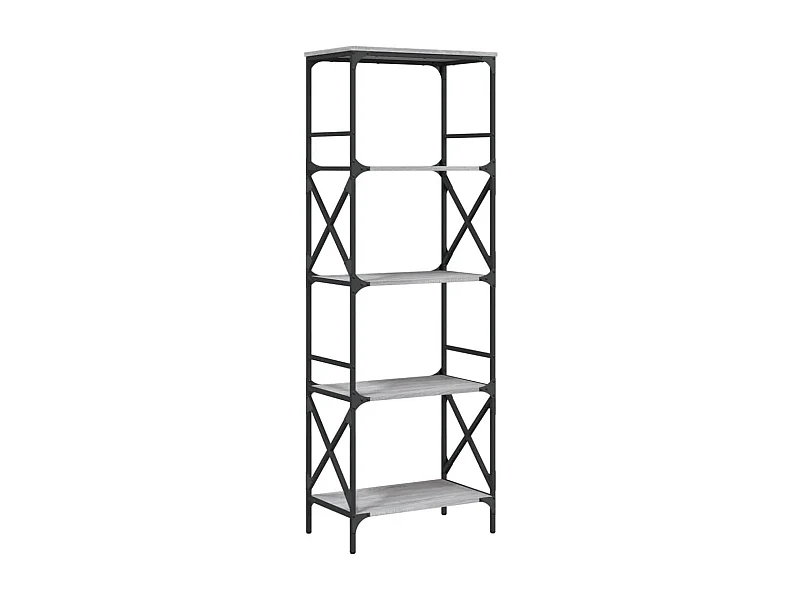 Bibliothèque à 5 niveaux sonoma gris 59x35x171