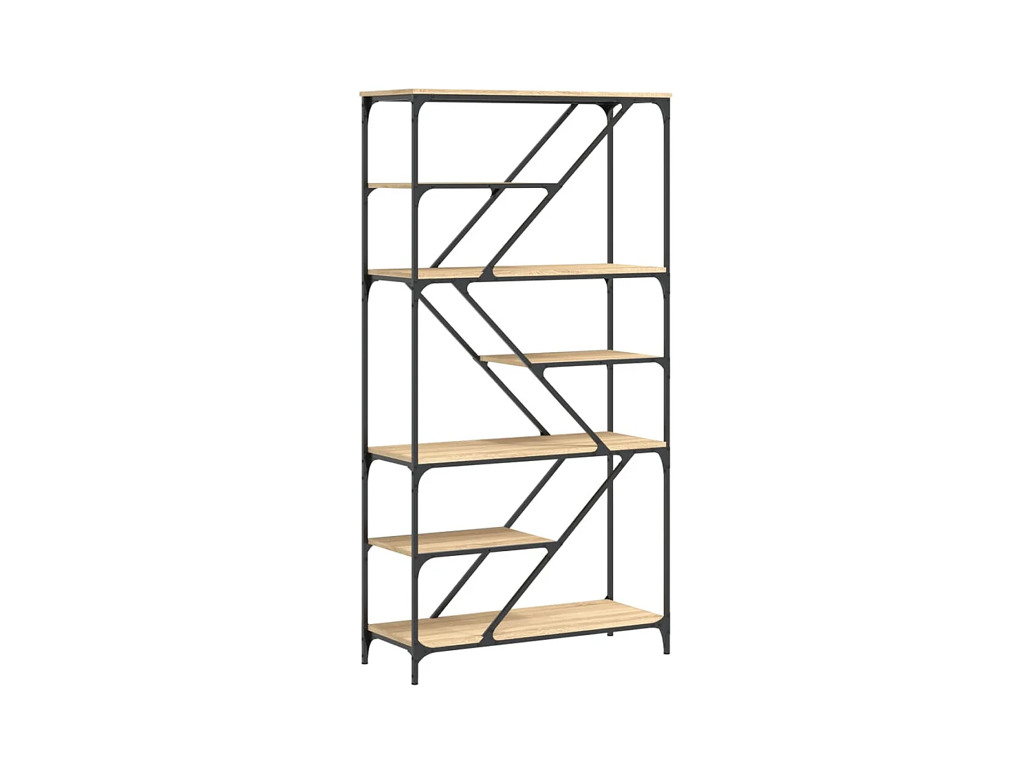 Bibliothèque chêne sonoma 91x36x176 bois ingénierie et acier