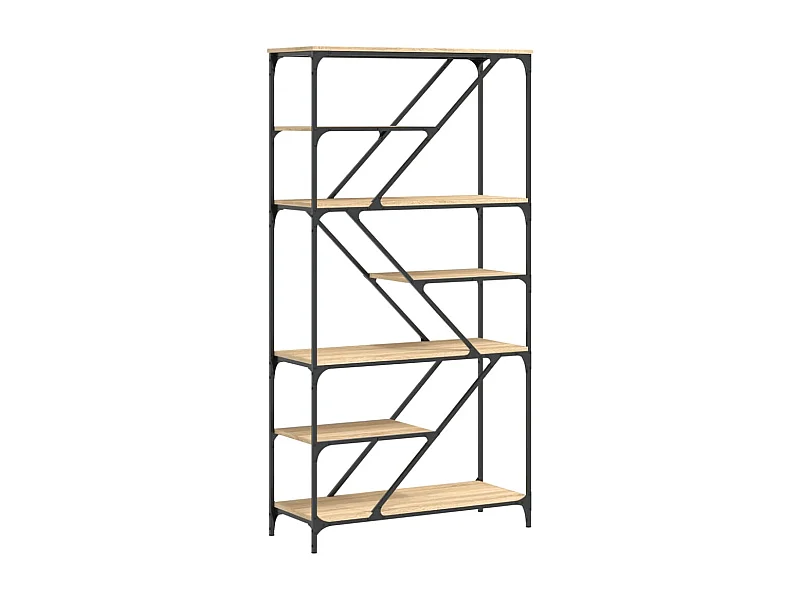 Bibliothèque chêne sonoma 91x36x176 bois ingénierie et acier