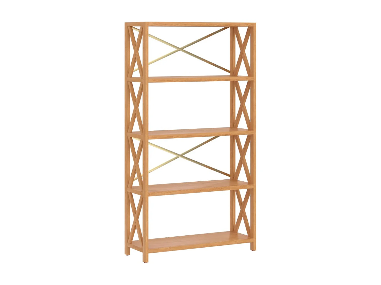 Étagère à 5 niveaux 80x30x146 bois de chêne massif