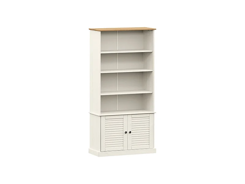 Bibliothèque VIGO blanc 85x35x170 bois massif de pin
