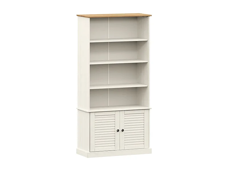Bibliothèque VIGO blanc 85x35x170 bois massif de pin