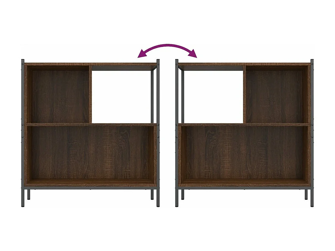 Bibliothèque chêne marron 72x28x77,5 bois d'ingénierie