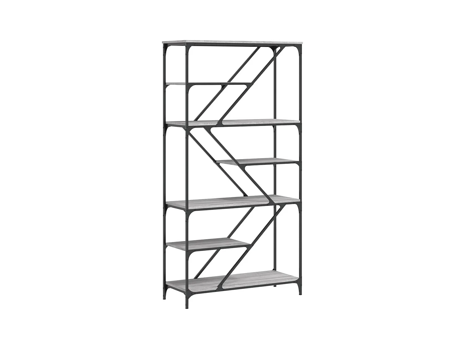Bibliothèque sonoma gris 91x36x176 bois d'ingénierie et acier