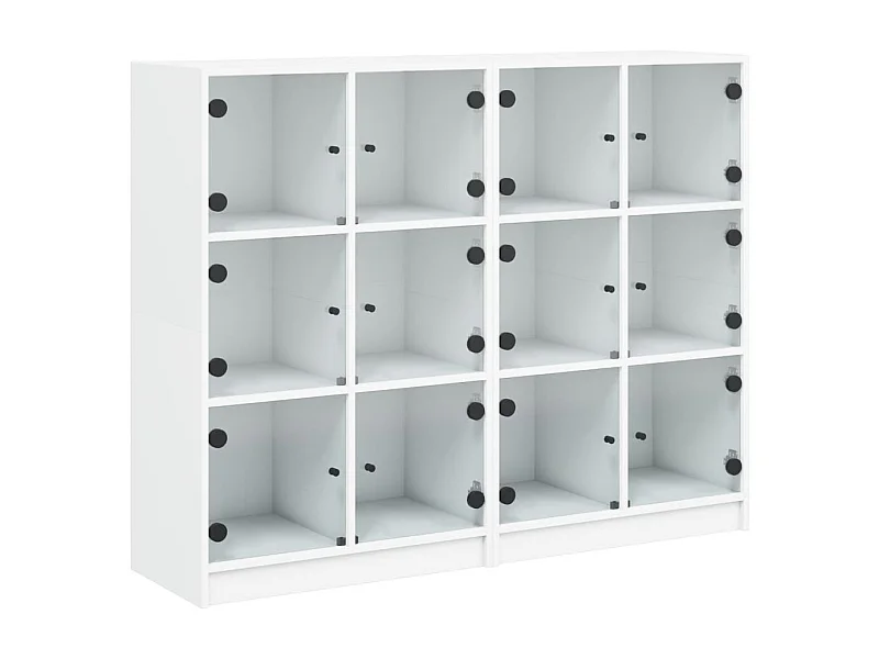 Bibliothèque avec portes blanc 136x37x109 bois d'ingénierie