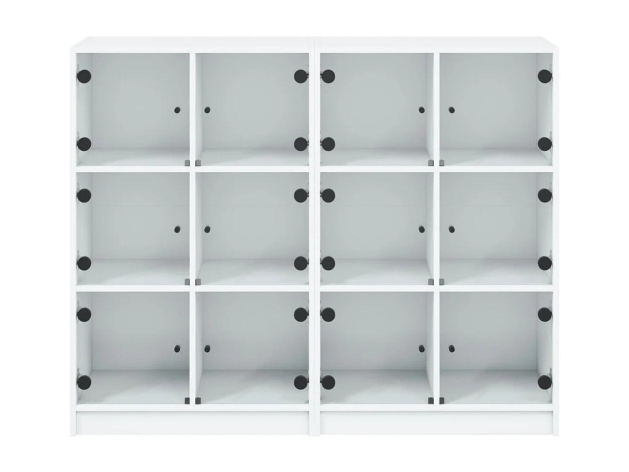 Bibliothèque avec portes blanc 136x37x109 bois d'ingénierie