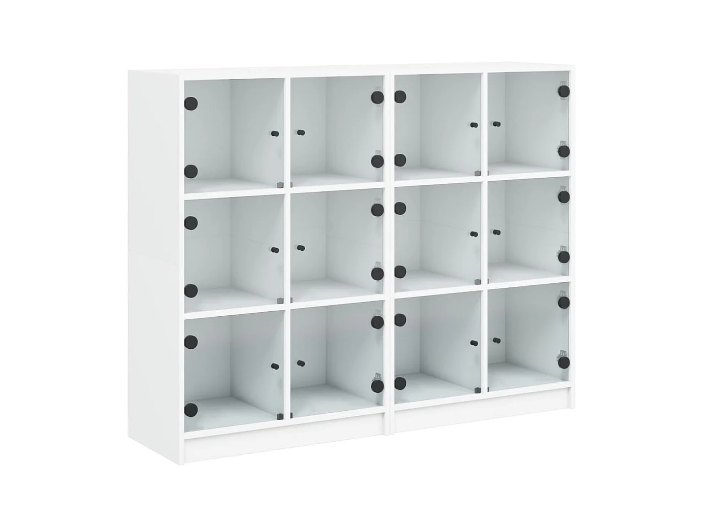 Bibliothèque avec portes blanc 136x37x109 bois d'ingénierie