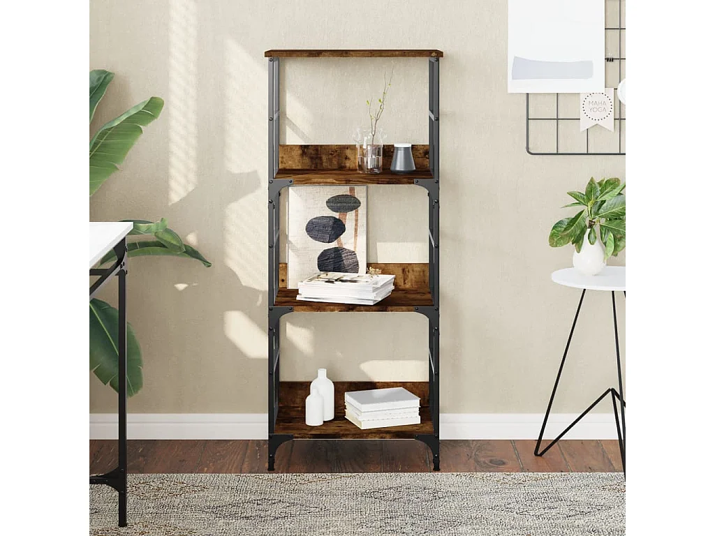 Bibliothèque chêne fumé 50x33x117,5 bois d'ingénierie