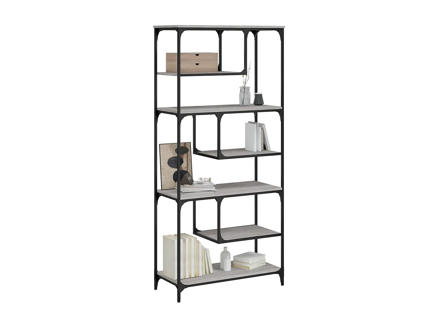 Bibliothèque sonoma gris 81x36x176 bois d'ingénierie