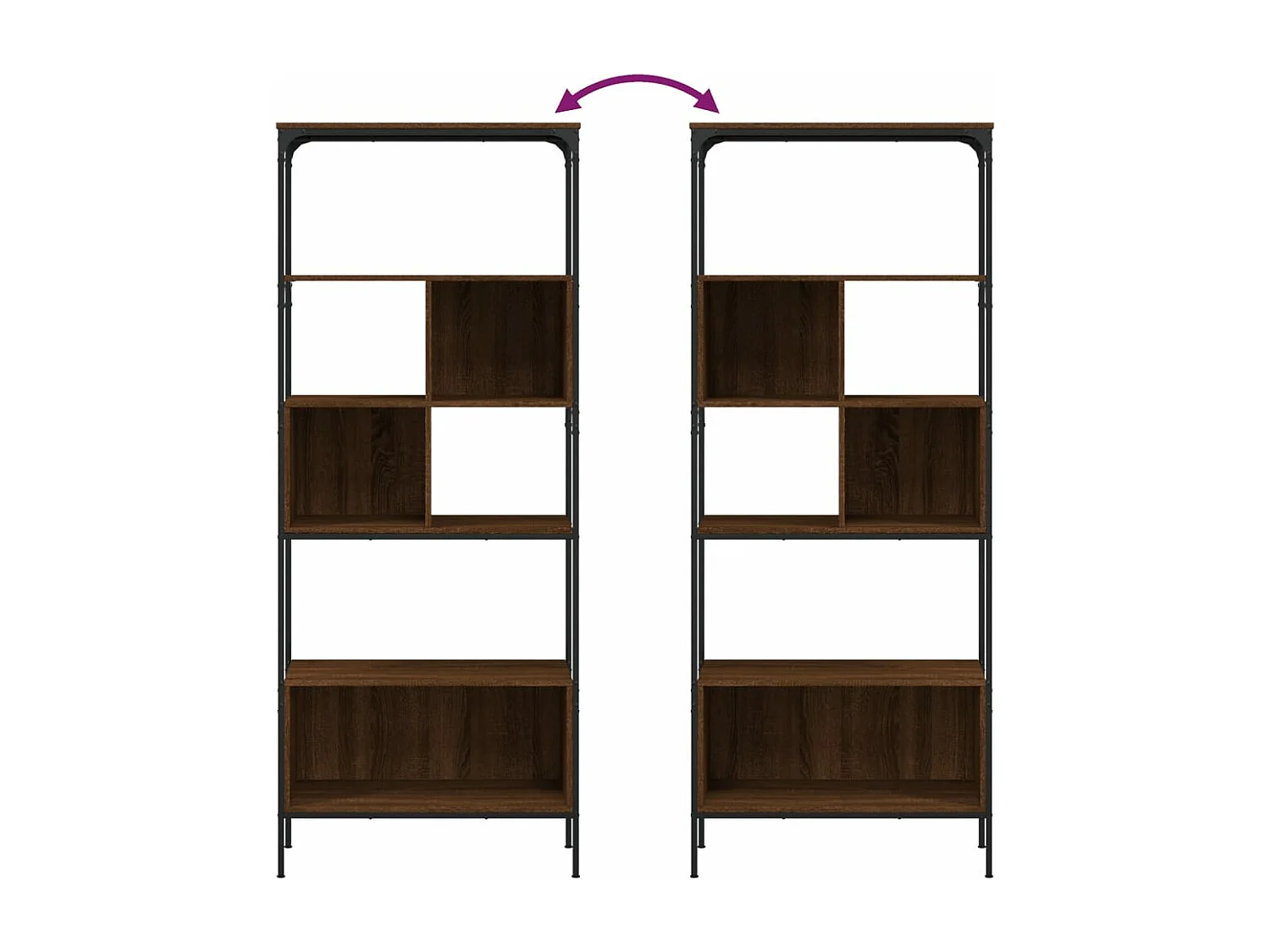 Bibliothèque 5 niveaux chêne marron 76x33x188,5