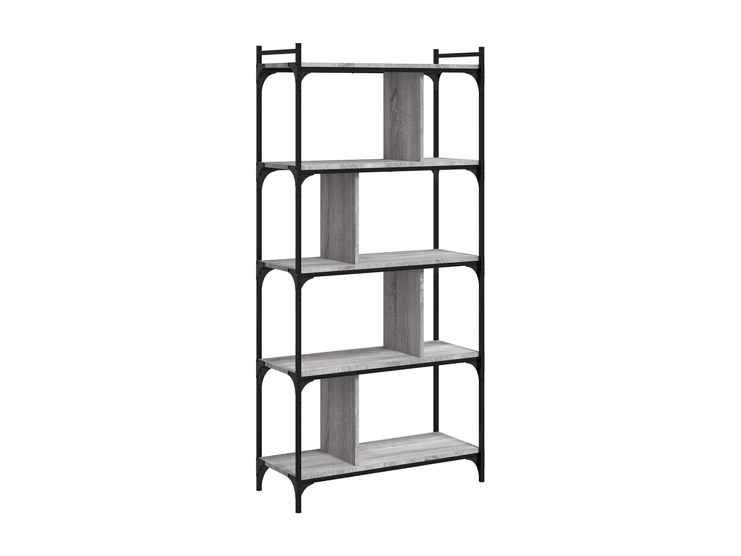 Bibliothèque 5 niveaux sonoma gris 76x32x158
