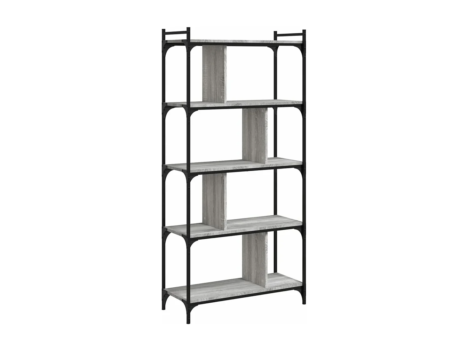 Bibliothèque 5 niveaux sonoma gris 76x32x158