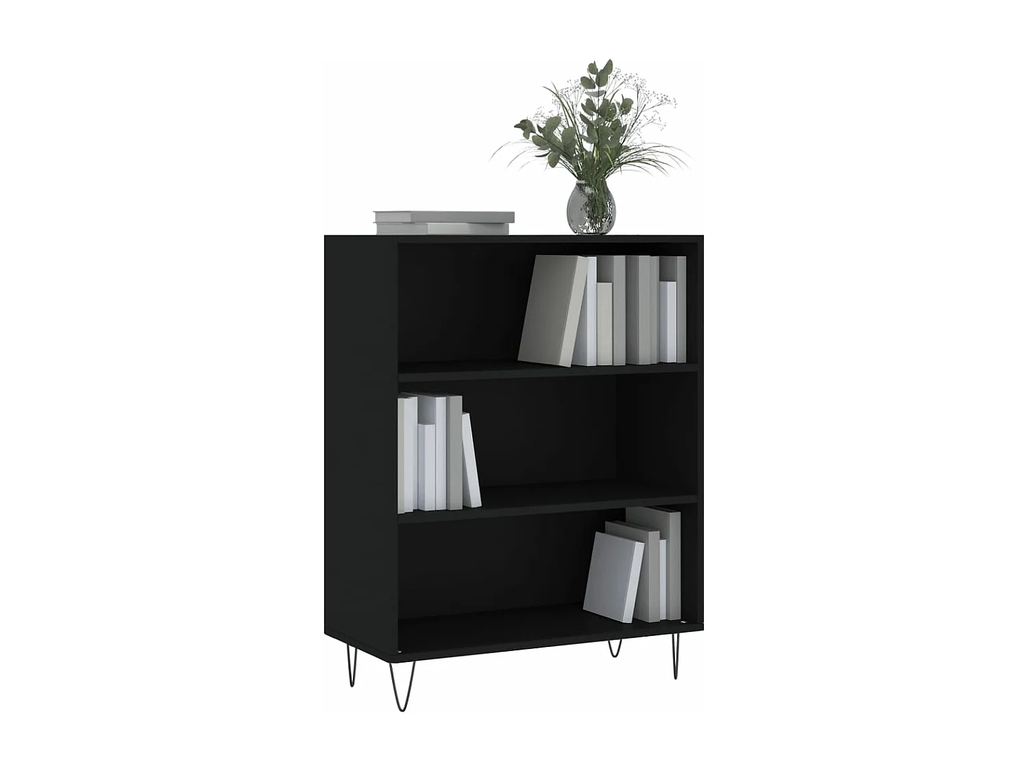 Bibliothèque noir 69,5x32,5x90 bois d'ingénierie